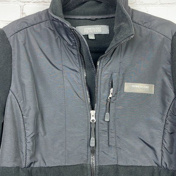 Kenneth Cole Reaction. Heavy Fleece & Nylon Jacket/Coat in Black. Women's Large - Picture 2 of 9